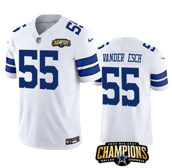Men & Women & Youth Dallas Cowboys #55 Leighton Vander Esch White 2023 F.U.S.E. NFC East Champions Patch Stitched Jersey,We sell and wholesale Men & Women & Youth Dallas Cowboys #55 Leighton Vander Esch White 2023 F.U.S.E. NFC East Champions Patch Stitched Jersey on line form chian!